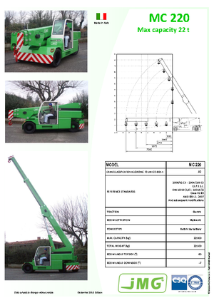 Industrial mobile cranes JMG MC 220