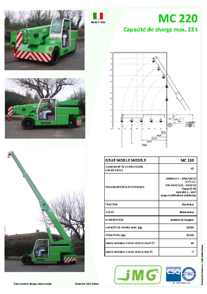 Industrial mobile cranes JMG MC 220