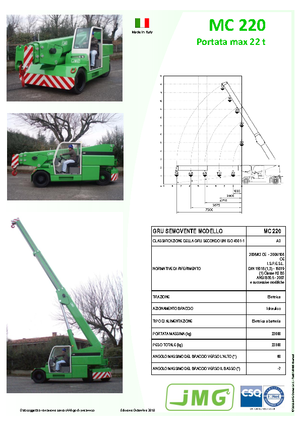 Endüstriyel mobil vinçler JMG MC 220