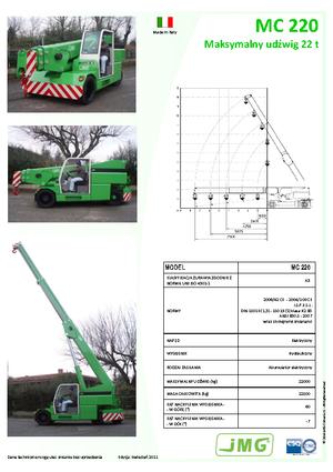 Industrial mobile cranes JMG MC 220