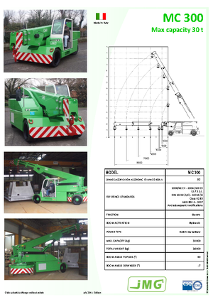 Endüstriyel mobil vinçler JMG MC 300