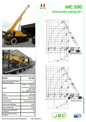 Endüstriyel mobil vinçler JMG MC 500