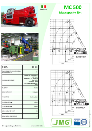Industrial mobile cranes JMG MC 500