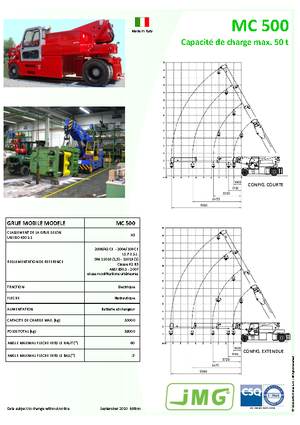 Industrial mobile cranes JMG MC 500