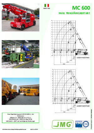 Industrial mobile cranes JMG MC 600