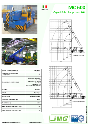 Industrial mobile cranes JMG MC 600