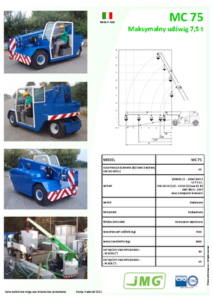 Endüstriyel mobil vinçler JMG MC 75