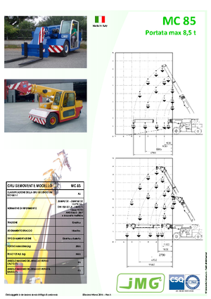 Industrial mobile cranes JMG MC 85