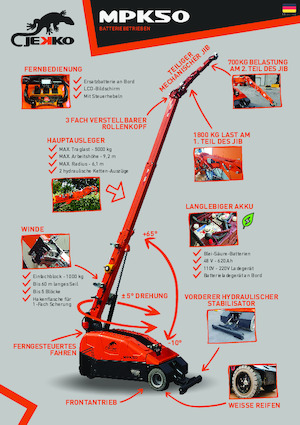 Industrial mobile cranes Jekko MPK50