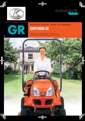 Riding Lawn Mowers and Garden Tractors Kubota GR1600-II 