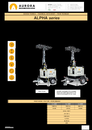 Aydınlatma Kuleleri Aurora Alpha 6x160W