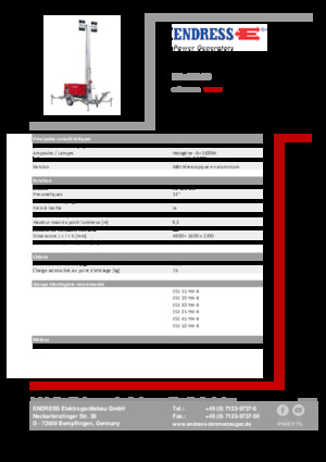 Aydınlatma Kuleleri Endress EFA 830 S6 