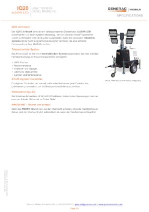 Aydınlatma Kuleleri Generac Mobile iQ 20