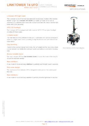 Aydınlatma Kuleleri Generac Mobile Linktower T4 UFO