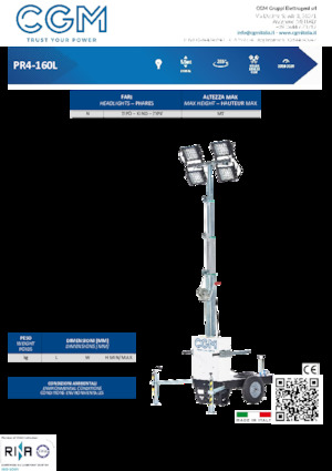 Aydınlatma Kuleleri CGM PR4-160L CX5000