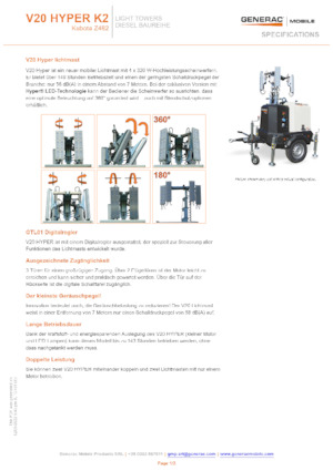 Aydınlatma Kuleleri Generac Mobile V 20 Hyper K2