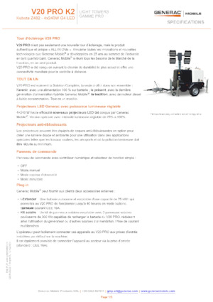 Aydınlatma Kuleleri Generac Mobile V 20 Pro