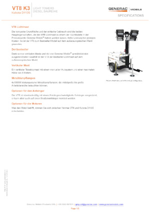 Light Towers Generac Mobile VT 8 K3