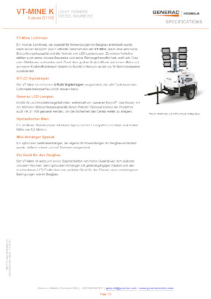 Aydınlatma Kuleleri Generac Mobile VT-MINE K