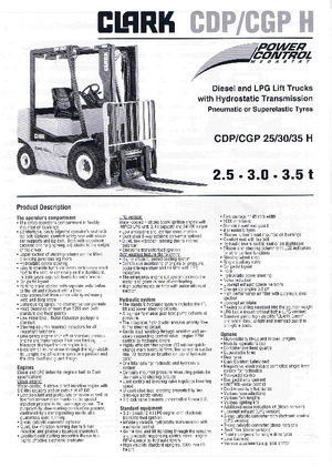 LPG Forklifts Clark CGP 35 H
