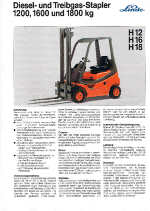 LPG Forklifts Linde H 12 T