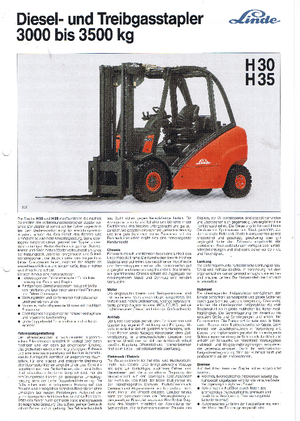 Diesel Explosion Proof Forklifts Linde H 30 T