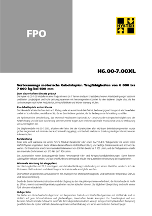 LPG Forklifts Hyster H 7.00 XL