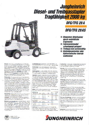 Lpg ön forkliftler Jungheinrich TFG-20 A