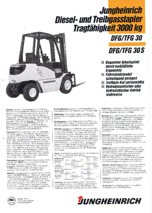 Lpg ön forkliftler Jungheinrich TFG 30