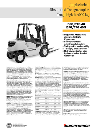 Lpg ön forkliftler Jungheinrich TFG 40 CK
