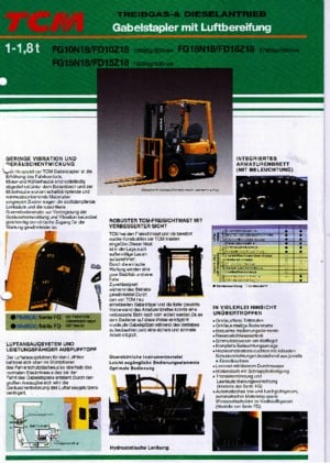 Lpg ön forkliftler TCM FG 15 N 18 T