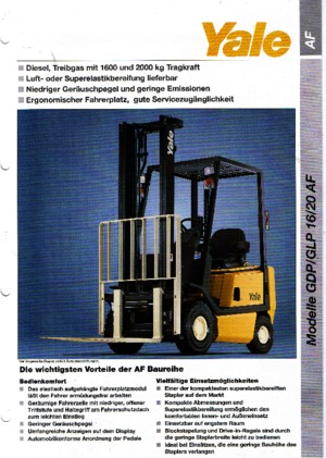 Lpg ön forkliftler Yale GLP 16 AF