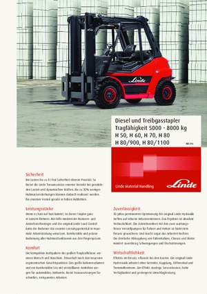 Lpg ön forkliftler Linde H80/900T