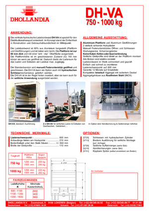 Platformları yükleme Dhollandia DH-VA