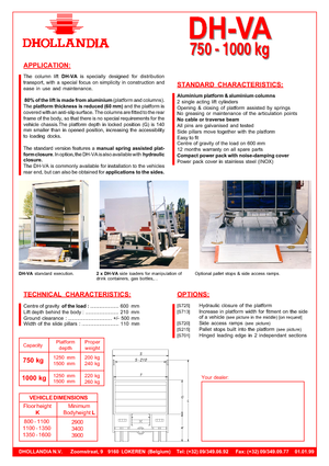 Platformları yükleme Dhollandia DH-VA