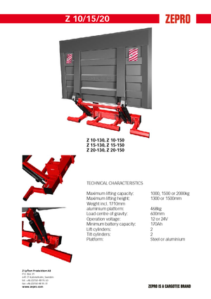 Platformları yükleme ZEPRO Z 15-150