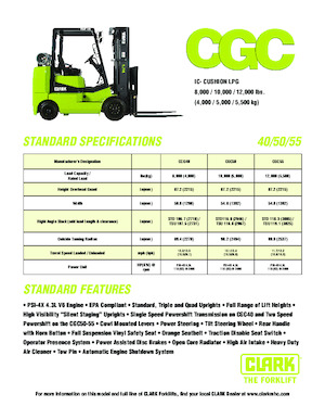 LPG Forklifts Clark CGC 55
