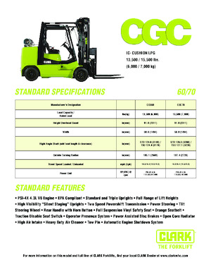 Lpg ön forkliftler Clark CGC 70