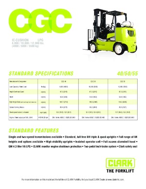 LPG Forklifts Clark CGC 55