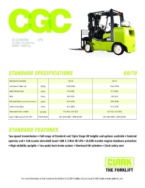 Lpg ön forkliftler Clark CGC 70