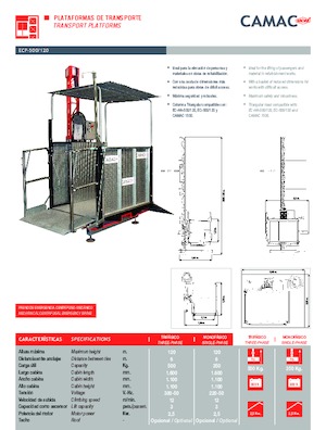 Endüstriyel asansörler CAMAC ECP 500/120