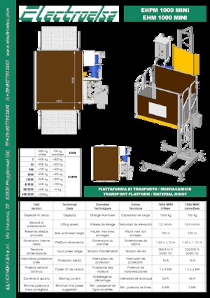 Industrial hoists Electroelsa EHPM 1000 Mini