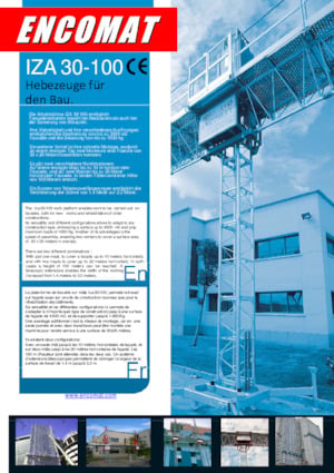 Direk tırmanma çalışma platformları Encomat IZA 30/100