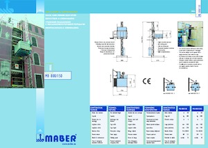 Endüstriyel asansörler Maber MB 800/150