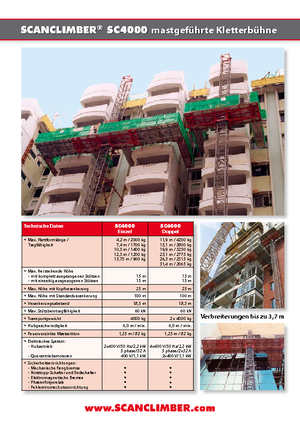 Mast Climbing Work Platforms Scanclimber SC 4000 D