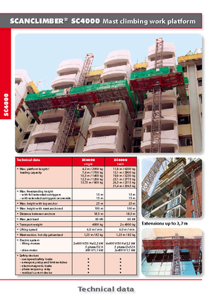 Mast Climbing Work Platforms Scanclimber SC 4000 D