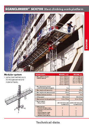 Mast Climbing Work Platforms Scanclimber SC 4700 E