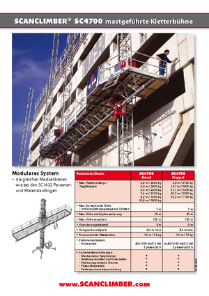 Mast Climbing Work Platforms Scanclimber SC 4700 E