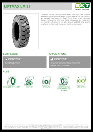 Malzeme taşıma lastikleri BKT LIFTMAX LM 81 6.00 R 9