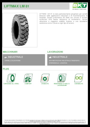 Material handling tires BKT LIFTMAX LM 81 6.00 R 9